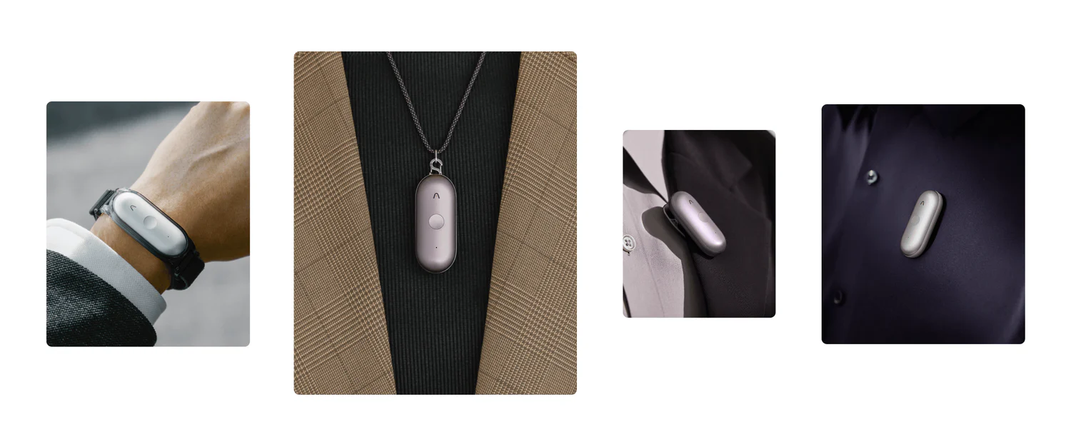 Plaud Note Pin Sの装着方法の例